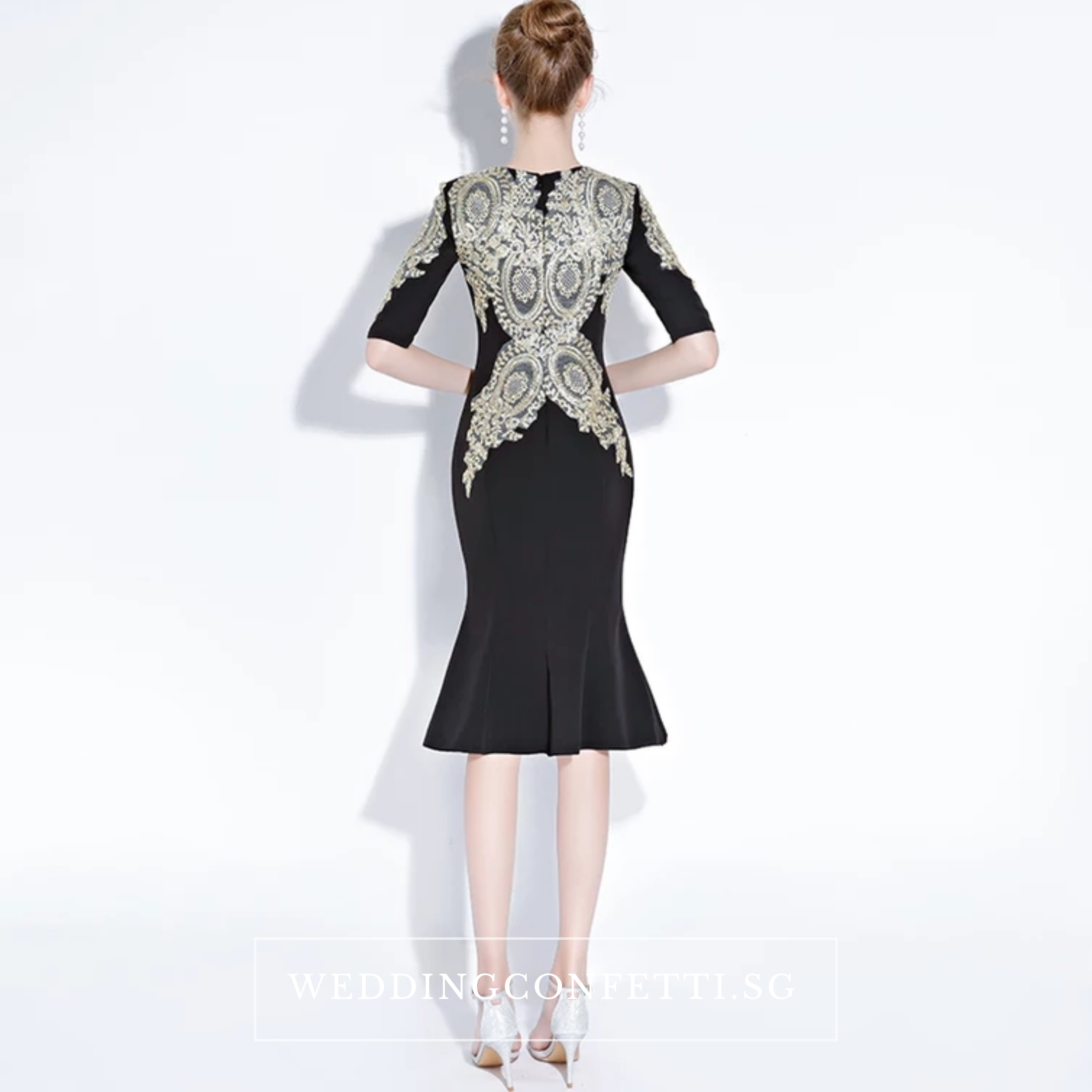 The Pezice Black Long Sleeves Dress