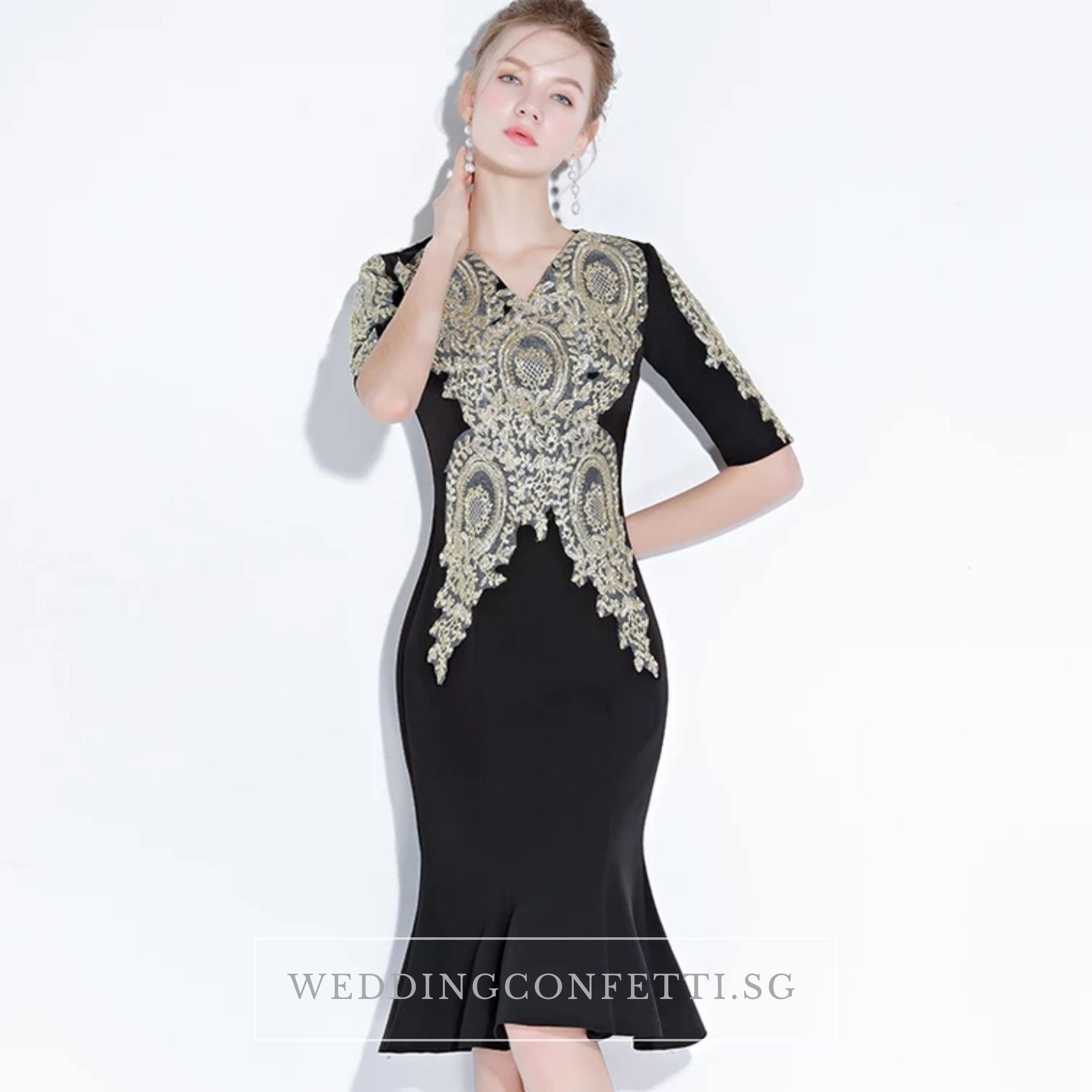 The Pezice Black Long Sleeves Dress