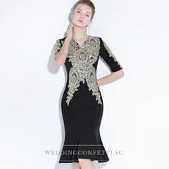 The Pezice Black Long Sleeves Dress