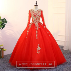 The Rosella Royal Blue/Red/Fuschia/Champagne Long Sleeves Ball Gown (Available in 4 Colours)
