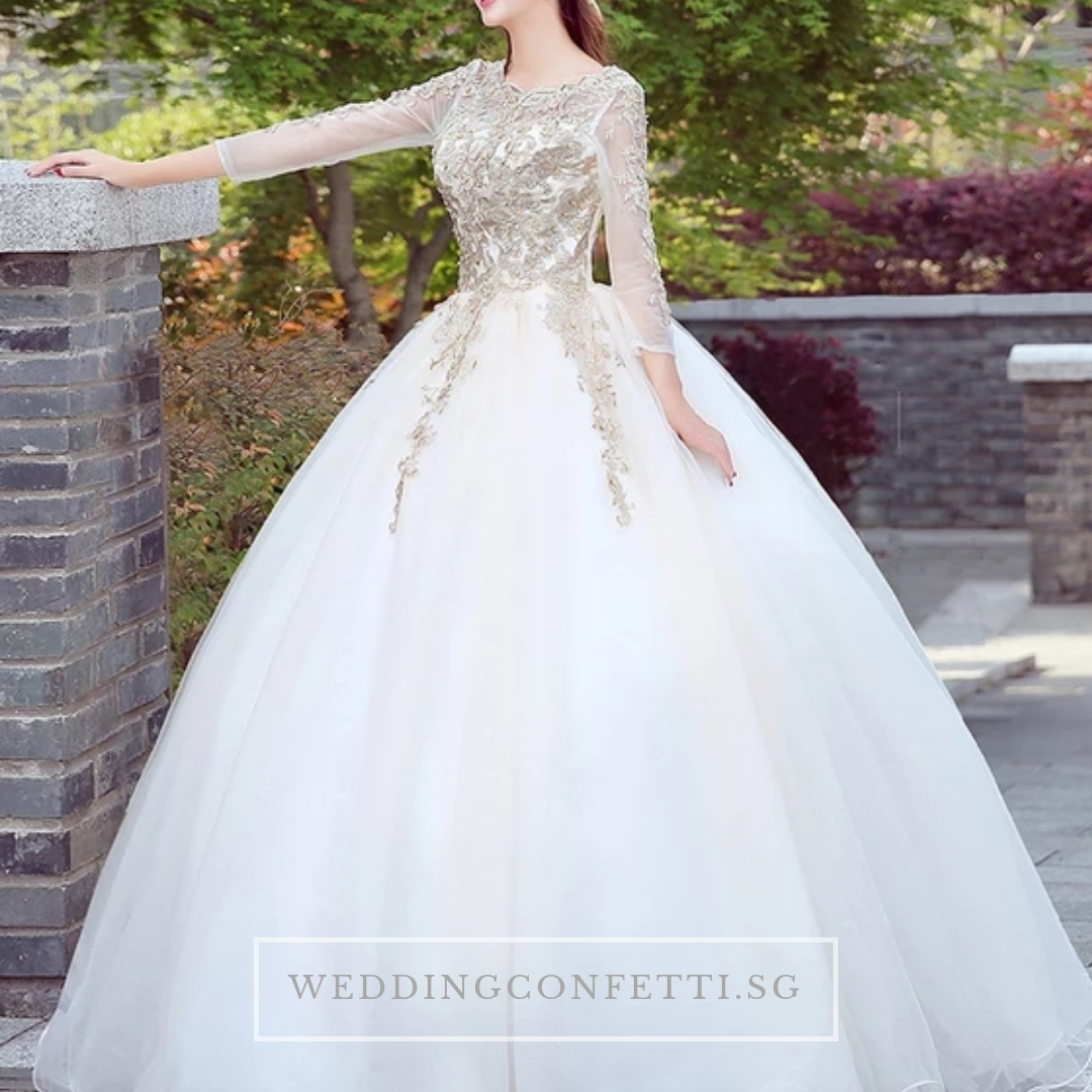 The Rosella Royal Blue/Red/Fuschia/Champagne Long Sleeves Ball Gown (Available in 4 Colours)
