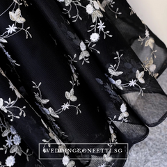 The Sharapova Long Sleeves Black Gown