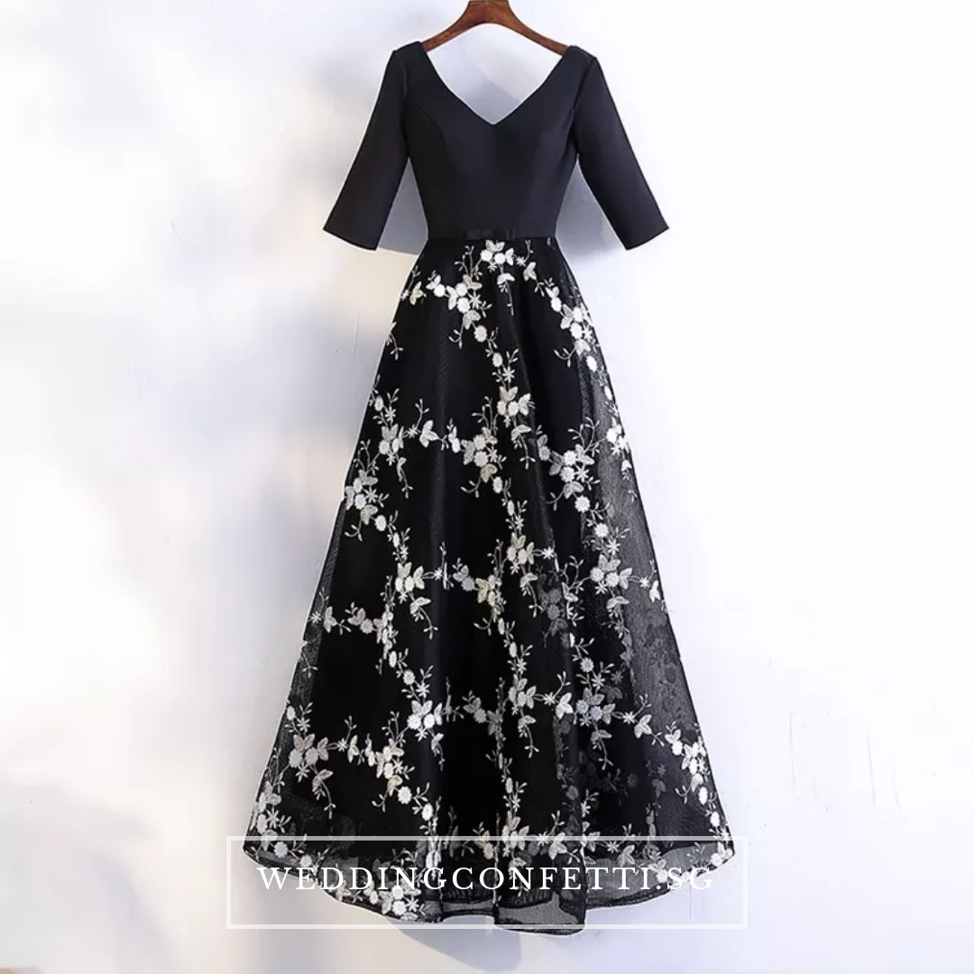 The Sharapova Long Sleeves Black Gown