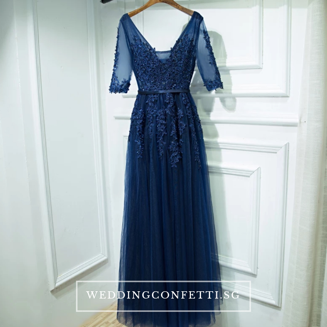 The Serena White/ Blue / Red / Pink / Black Long Sleeves Gown