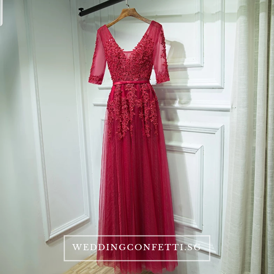 The Serena White/ Blue / Red / Pink / Black Long Sleeves Gown