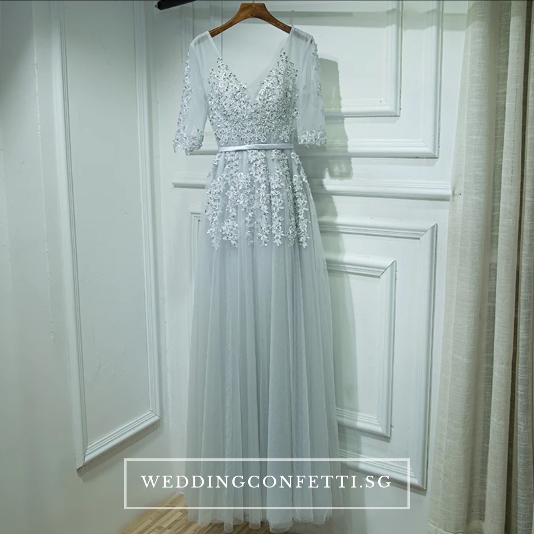 The Serena White/ Blue / Red / Pink / Black Long Sleeves Gown