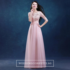 The Estelle Wedding Bridal Pink Lace Dress