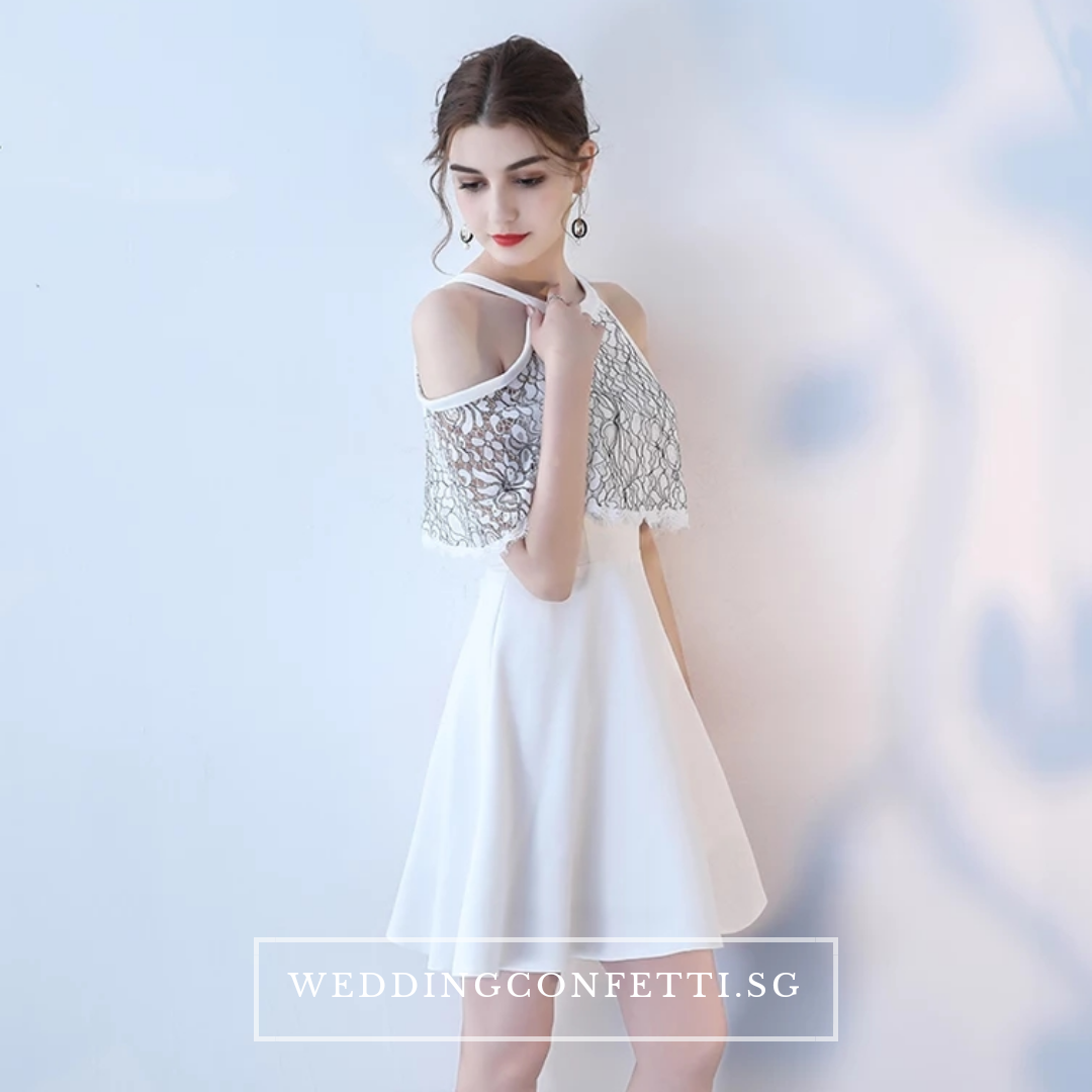 The Lorde Lace Off Shoulder / Halter Black / White Dress