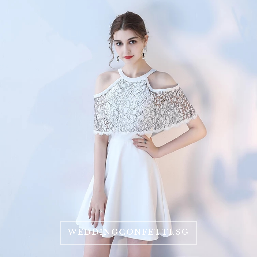 The Lorde Lace Off Shoulder / Halter Black / White Dress
