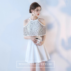 The Lorde Lace Off Shoulder / Halter Black / White Dress