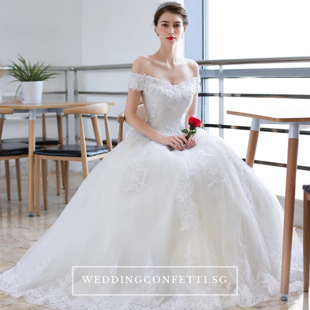The Anna Wedding Bridal Off Shoulder Gown