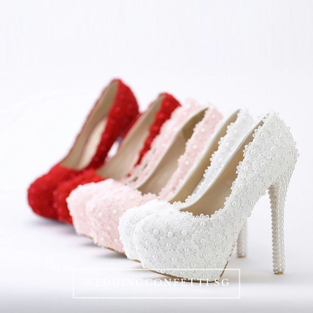 The Lora Wedding Bridal White Heels/Flats