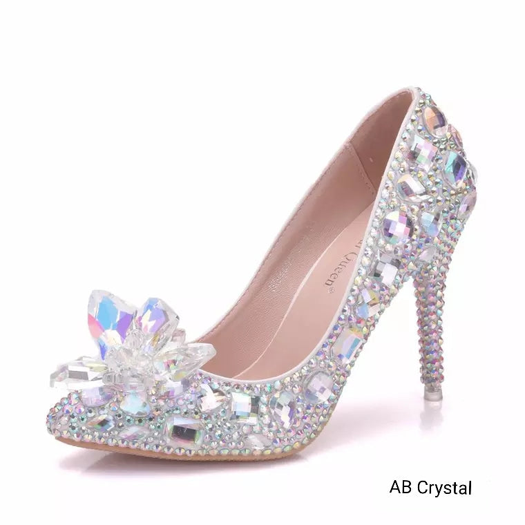 The Tatiana Wedding Bridal Cinderella Crystal Heels