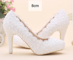 The Lora Wedding Bridal White Heels/Flats