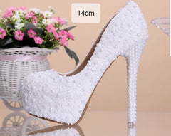 The Lora Wedding Bridal White Heels/Flats