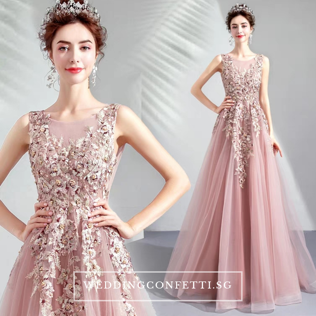 The Lovelia Pink Sleeveless Gown