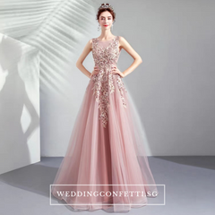 The Lovelia Pink Sleeveless Gown