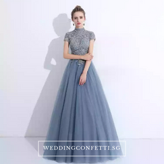 The Ariana Champagne / Blue / Red Tulle Lace Gown (Available in 3 Colours)