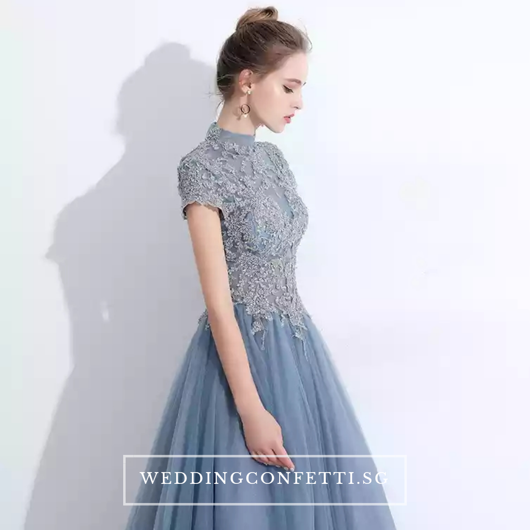 The Ariana Champagne / Blue / Red Tulle Lace Gown (Available in 3 Colours)