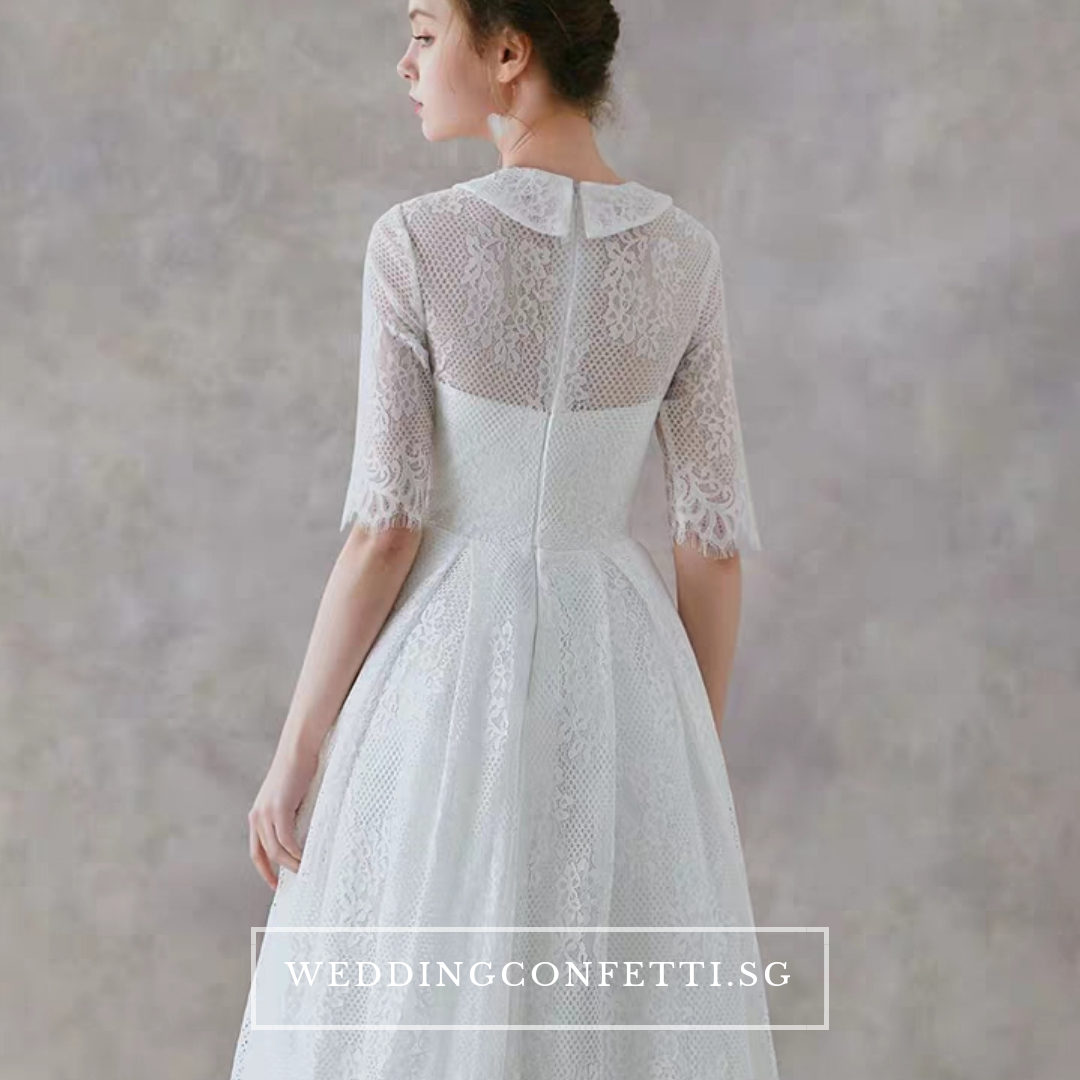 The Raquelle Wedding Bridal Mandarin Collar Long Sleeves Gown