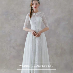 The Raquelle Wedding Bridal Mandarin Collar Long Sleeves Gown