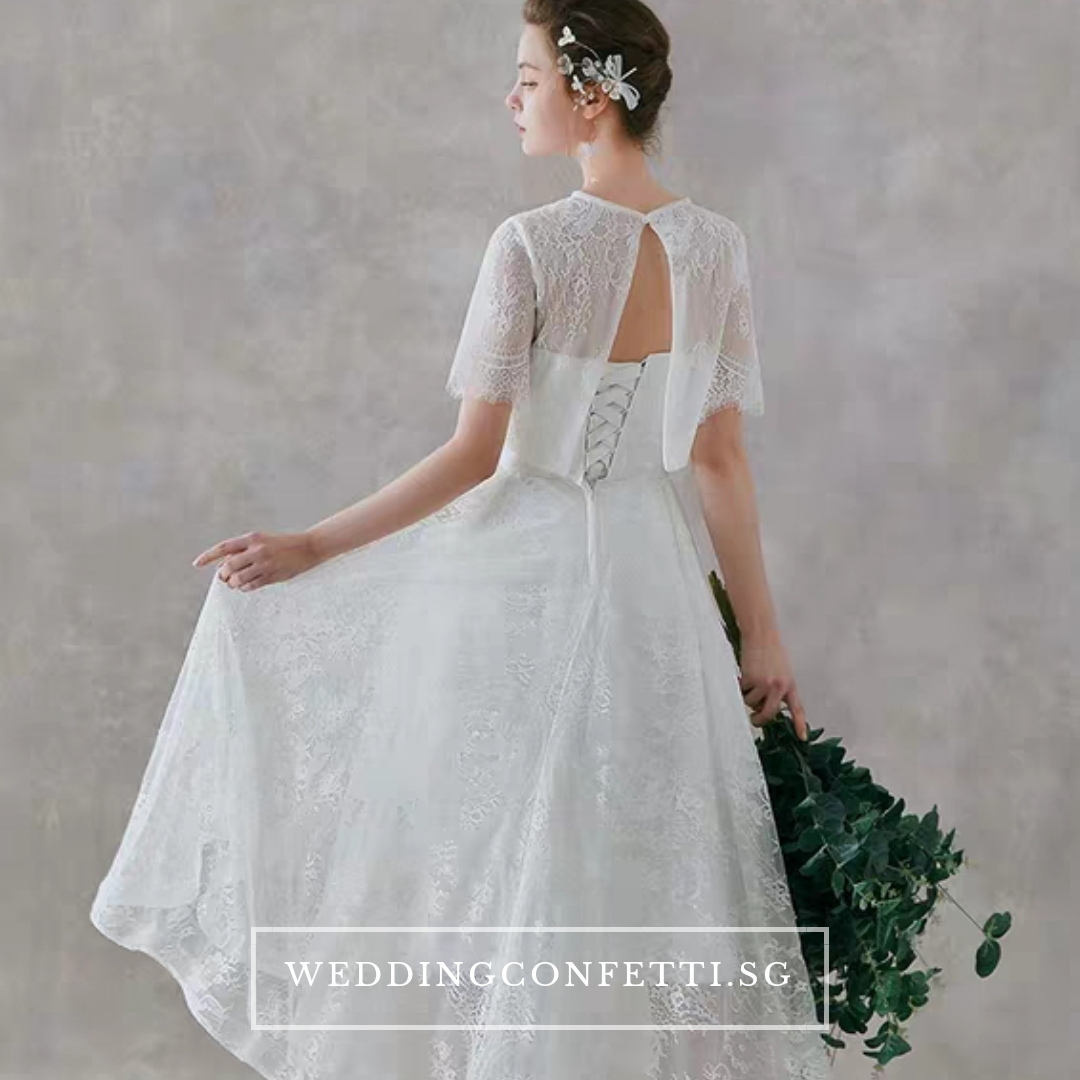 The Rachelle Wedding Bridal White Two Piece Bridal Separates Cropped Top and Skirt
