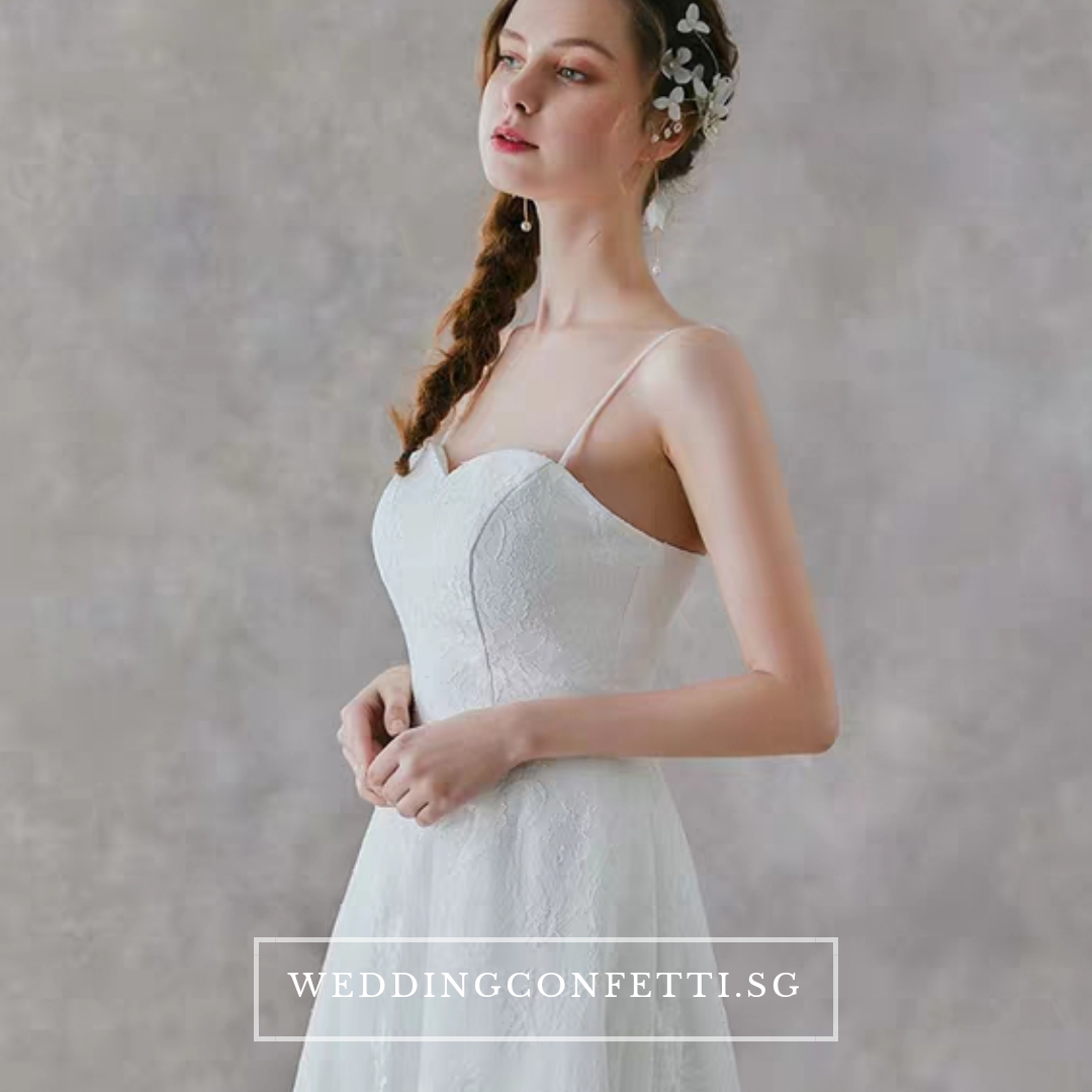 The Rachelle Wedding Bridal White Two Piece Bridal Separates Cropped Top and Skirt