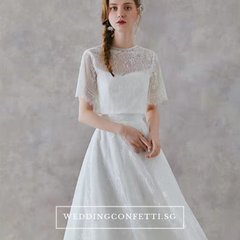 The Rachelle Wedding Bridal White Two Piece Bridal Separates Cropped Top and Skirt