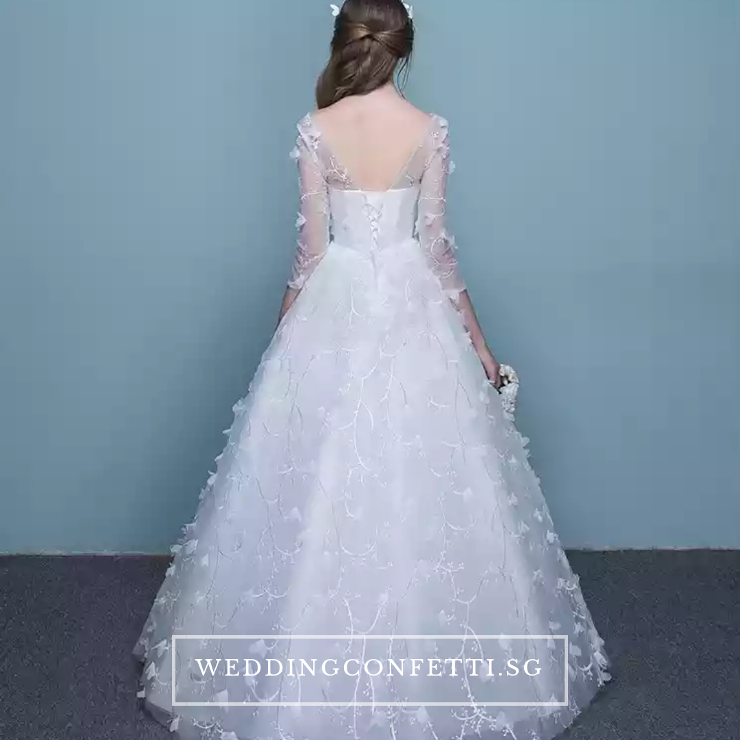 The Patrina Wedding Bridal Long Illusion Sleeves Gown