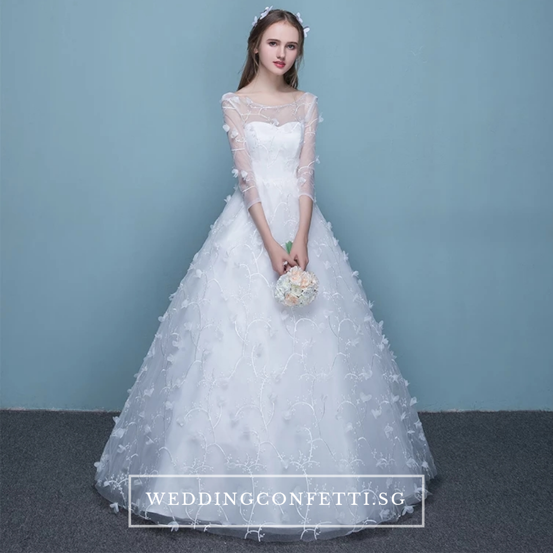 The Patrina Wedding Bridal Long Illusion Sleeves Gown