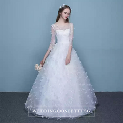 The Patrina Wedding Bridal Long Illusion Sleeves Gown