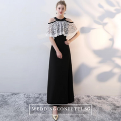 The Lorde Lace Off Shoulder / Halter Black Dress