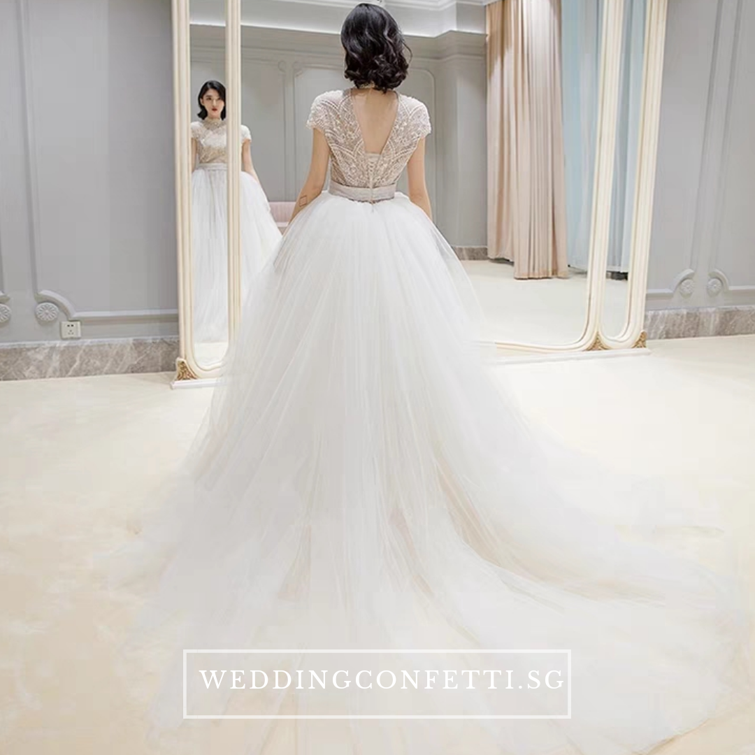 The Rossalie Wedding Bridal High Collar Gown