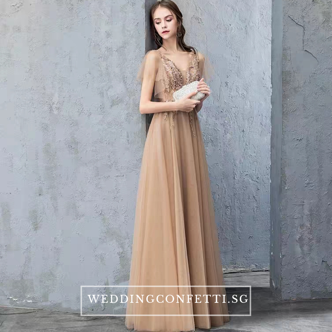 The Charlene Champagne Tulle Gown