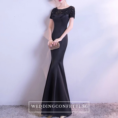 The Lethicia Wedding Bridal Blue / Black / White / Champagne Short Sleeves Gown Dress