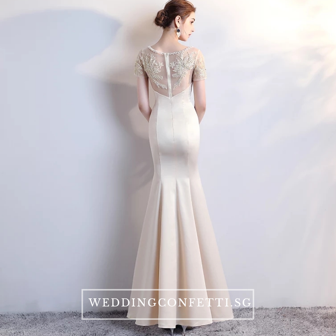 The Lethicia Wedding Bridal Blue / Black / White / Champagne Short Sleeves Gown Dress