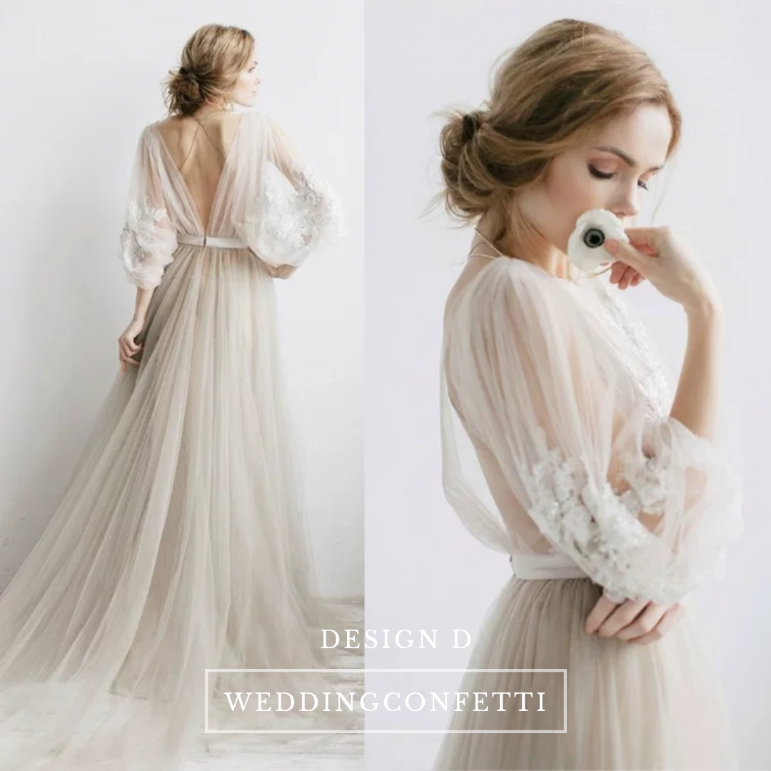 The Erista Bohemian Ilusion Sleeves Wedding Gown