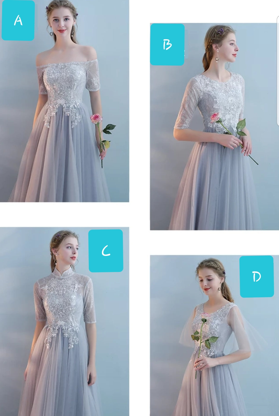 The Kosta Bridesmaid Collection (Grey)