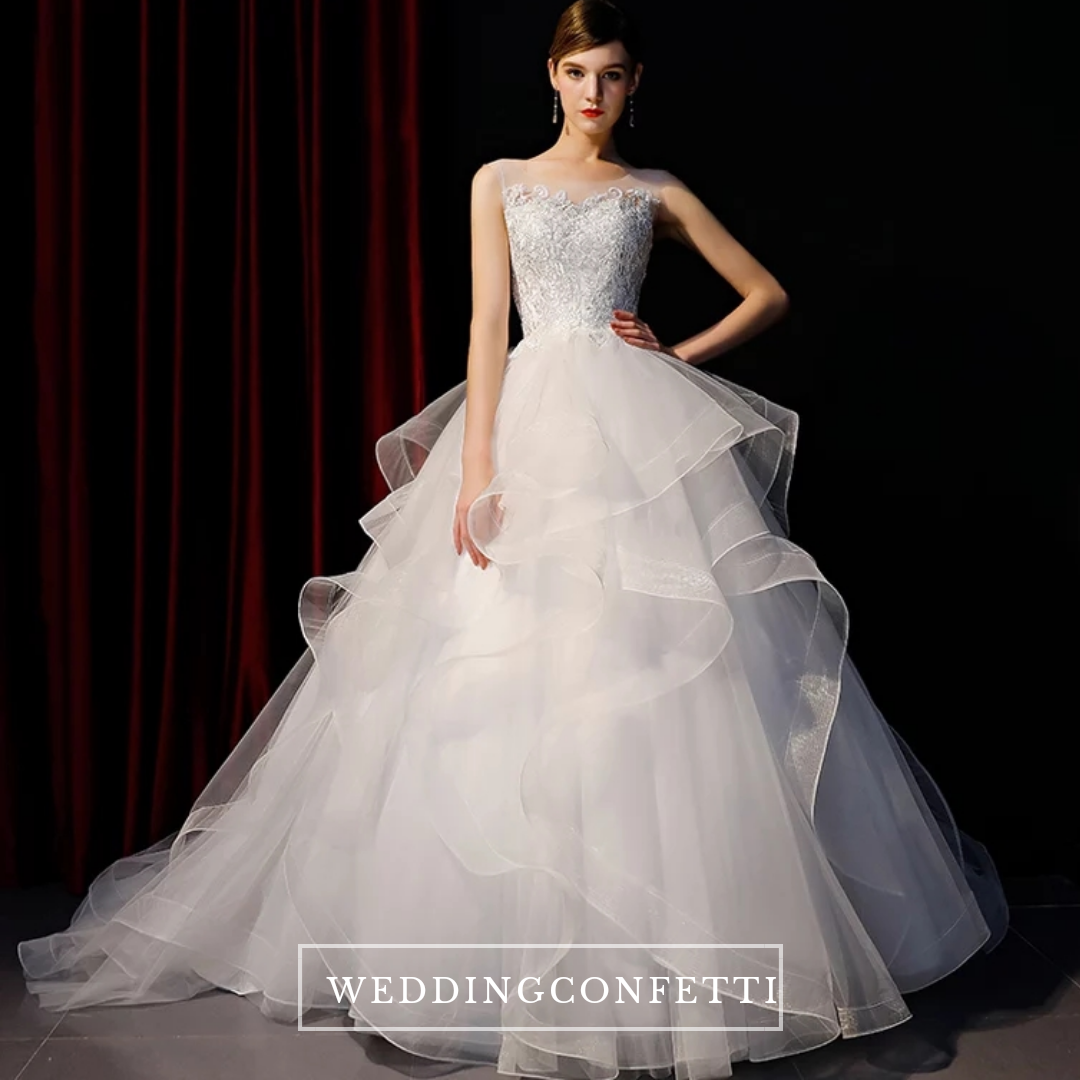 The Meredith Wedding Bridal Sleeveless Illusion Gown