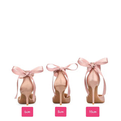The Tessa Wedding Bridal Ribbon Lace Up Heels (Available in 3 colours)