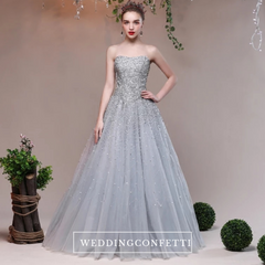 The Heather Grey Glitter Tube Gown (Customisable)
