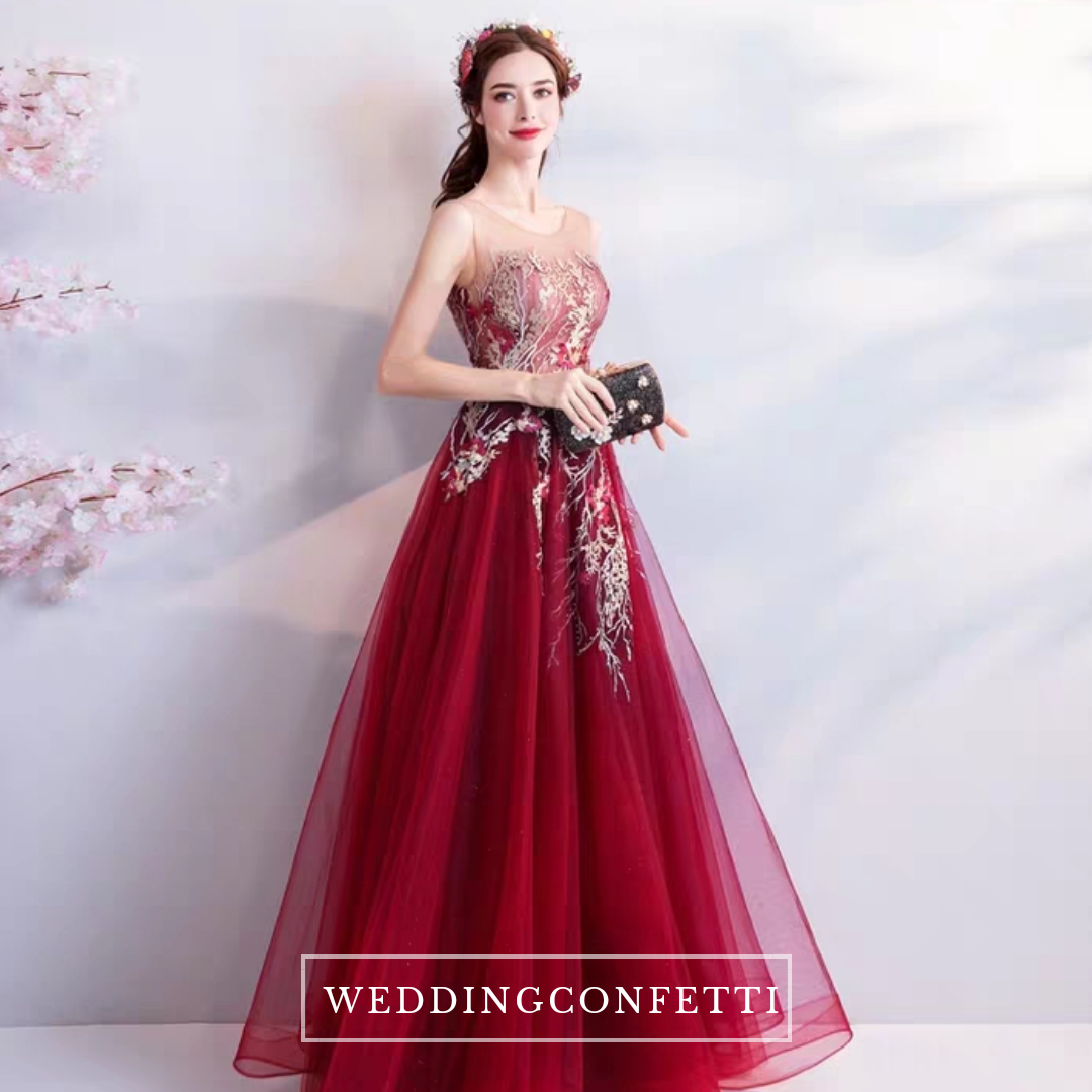The Raureni Red Sleeveless Gown
