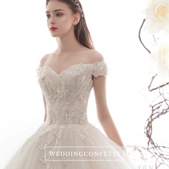 The Claris Wedding Bridal Tulle Off Shoulder Gown