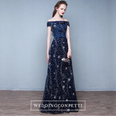 The Cassiopeia Off Shoulder Blue Gown