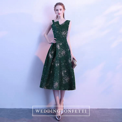 The Reneeta Blue / Green Toga Sleeveless Satin Dress