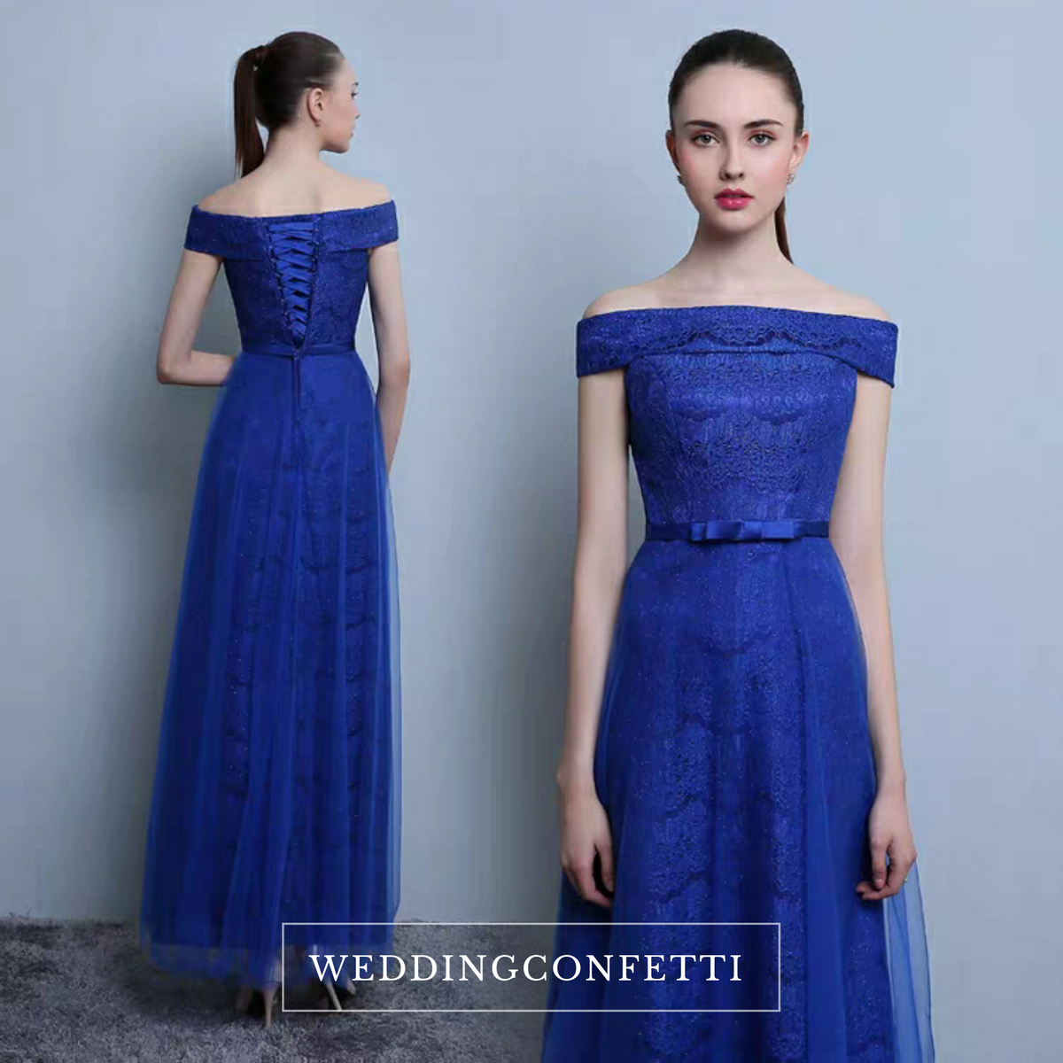 The Layla Long Off Shoulder Evening Gown
