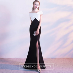 The Opedia Off Shoulder Black/Red White Dress