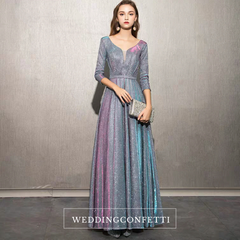 The Cailey Iridescent Long Sleeves Gown (Available in 4 colours)