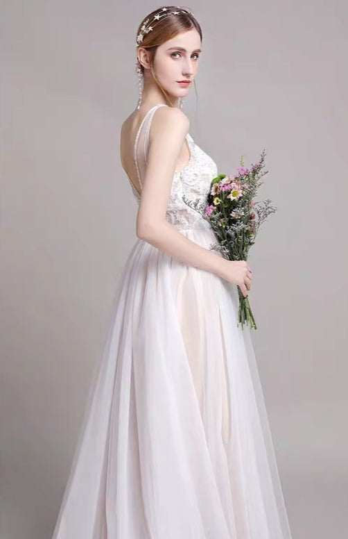 The Paityn Wedding Bridal Sleeveless Lace Gown