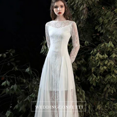 The Rafflyn Wedding Bridal Long Sleeves Dress (With detachable tulle skirt)